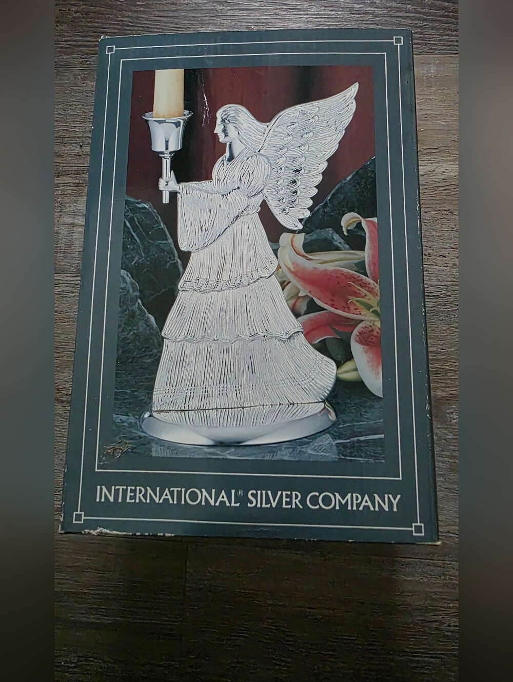 New Vintage International Silver Company Angel Candle Holder - Silver